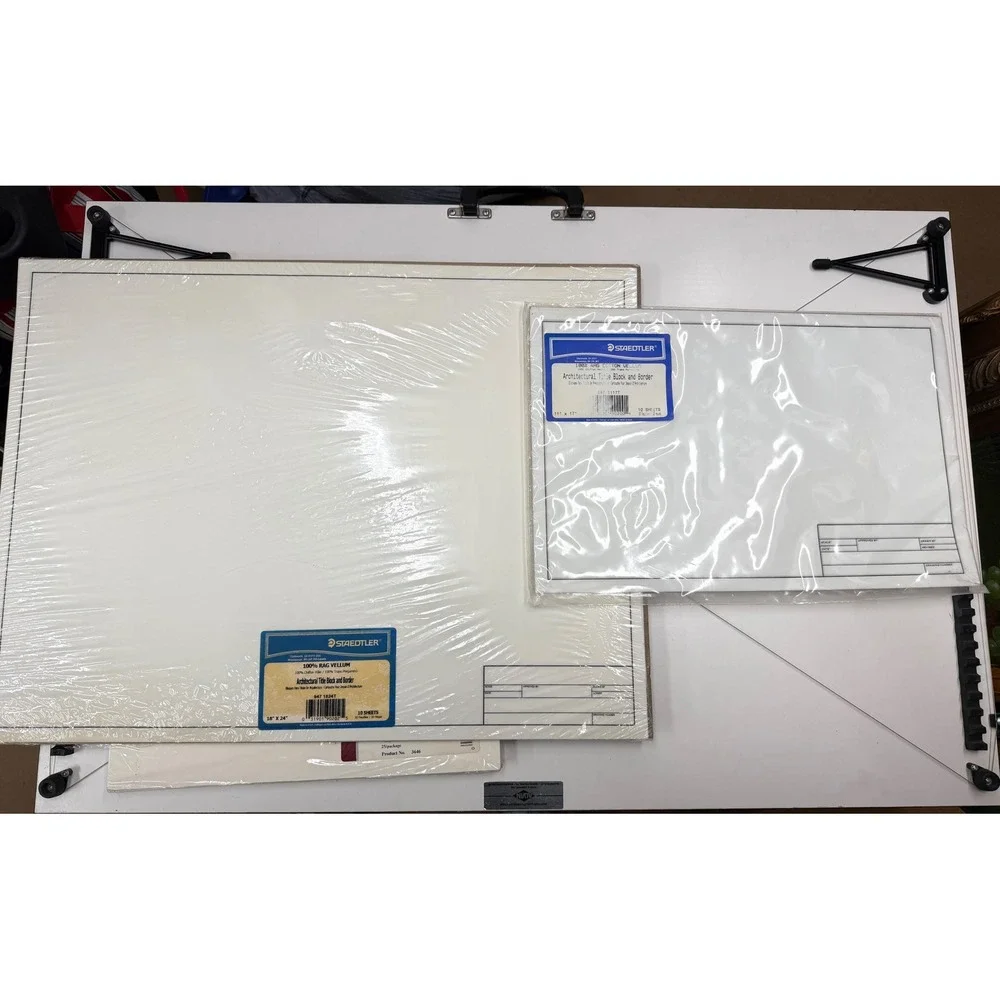 Alvin Portable Drafting Board 23x31 Parallel Straightedge Staedtler Vellum Set